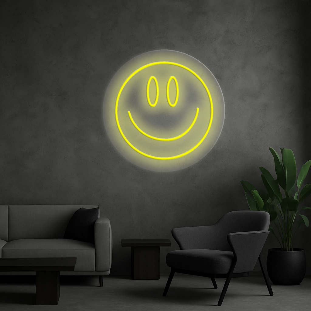 Cartel Neón Smiley