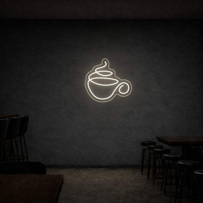 Cartel Neón Taza de Café