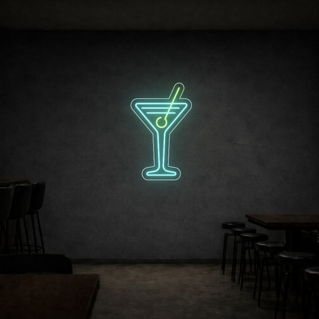 Cartel Neón Copa Martini