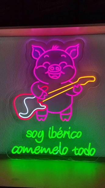 Pink neon love installation