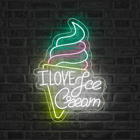 Neón Me encantan los helados - Miniatura