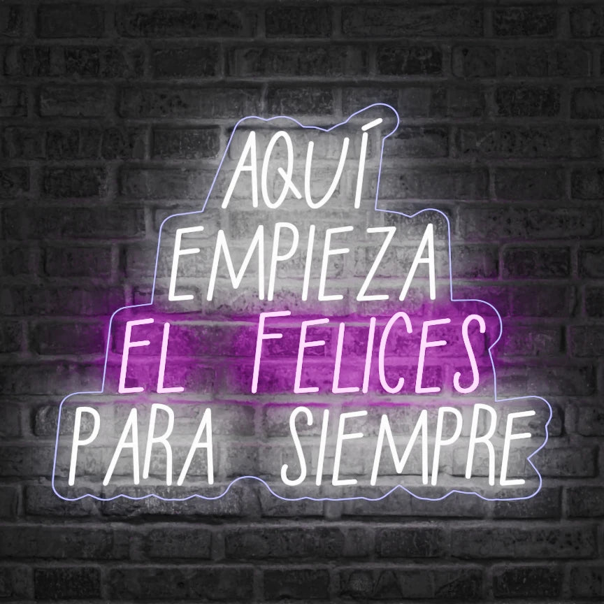Neón Aquí empieza el felices para siempre - Miniatura
