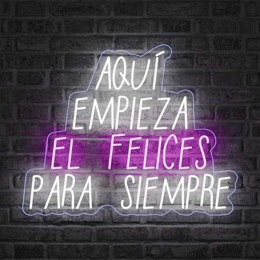 Neón Aquí empieza el felices para siempre - Miniatura