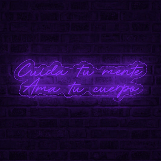 Neón Cuida tu mente, ama tu cuerpo - Miniatura