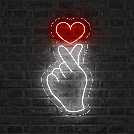 Neón Mano con corazón - Miniatura