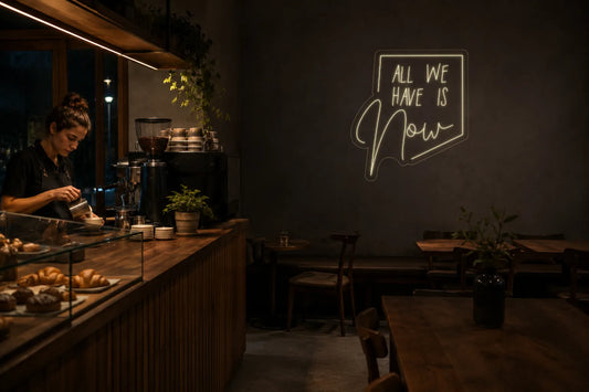 Neón Solo tenemos el ahora - all we have is now - cafe