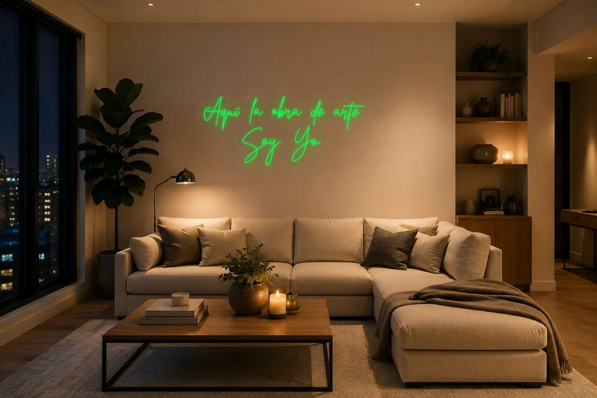 Neón Aquí la obra de arte soy yo - aqui la obra de arte soy yo - living_room