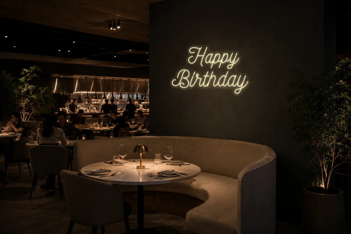 Neón Feliz cumpleaños - happy birthday - restaurant-3