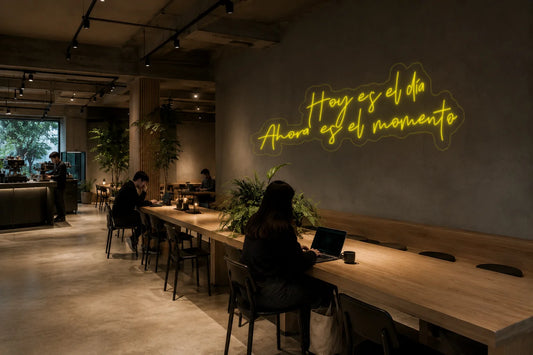 Neón Hoy es el día, ahora el momento - hoy es el dia ahora el momento - cafe-3