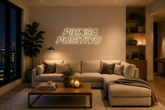 Neón Piensa positivo - Piensa positivo - living_room