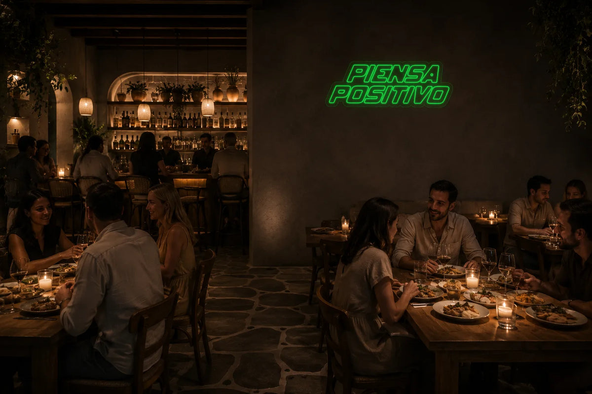Neón Piensa positivo - Piensa positivo - restaurant