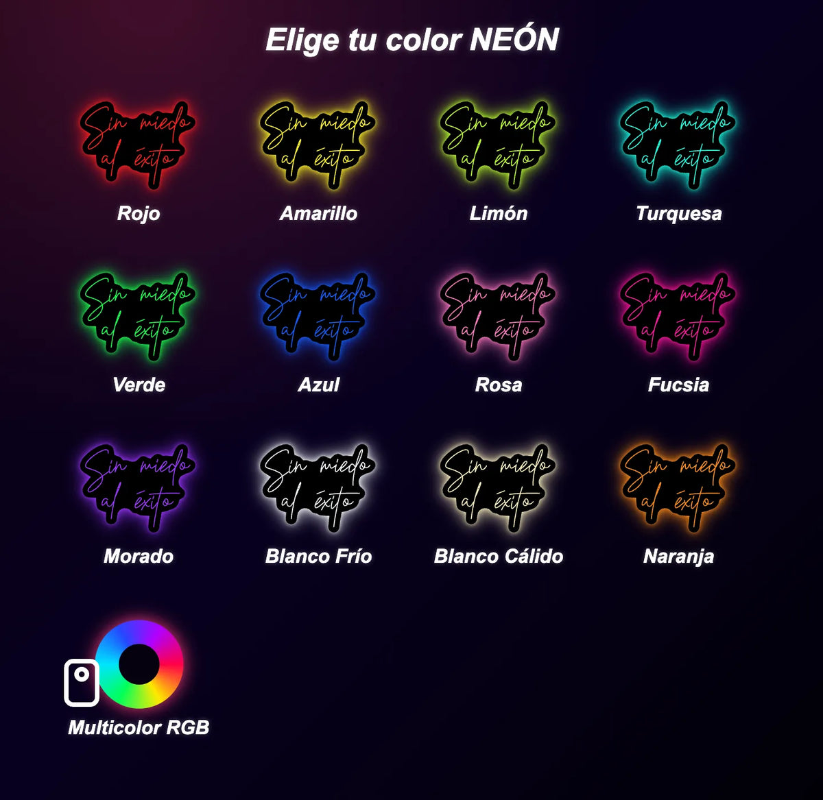 Neón Sin miedo al éxito - sin miedo al exito - color guide
