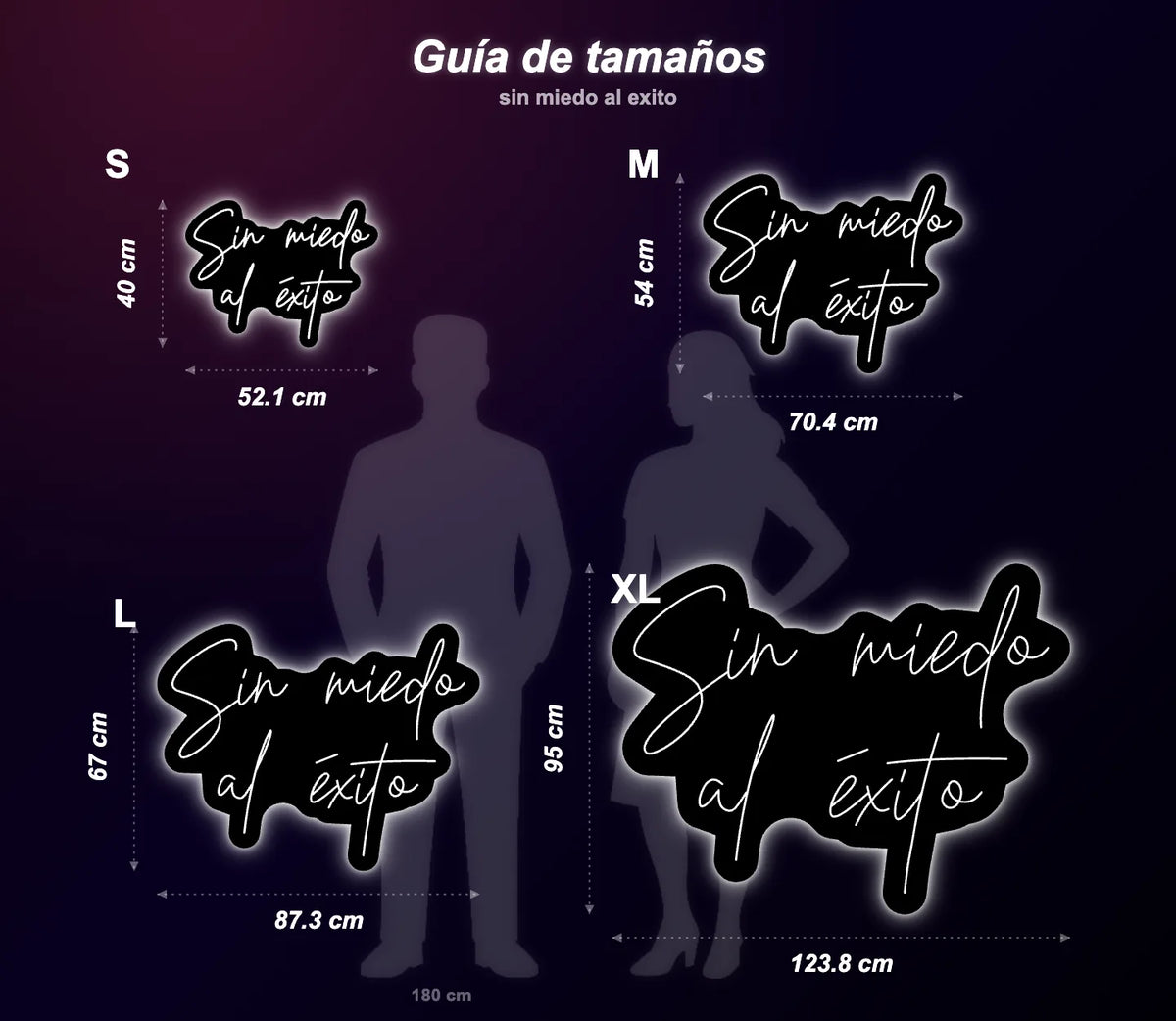 Neón Sin miedo al éxito - sin miedo al exito - size guide