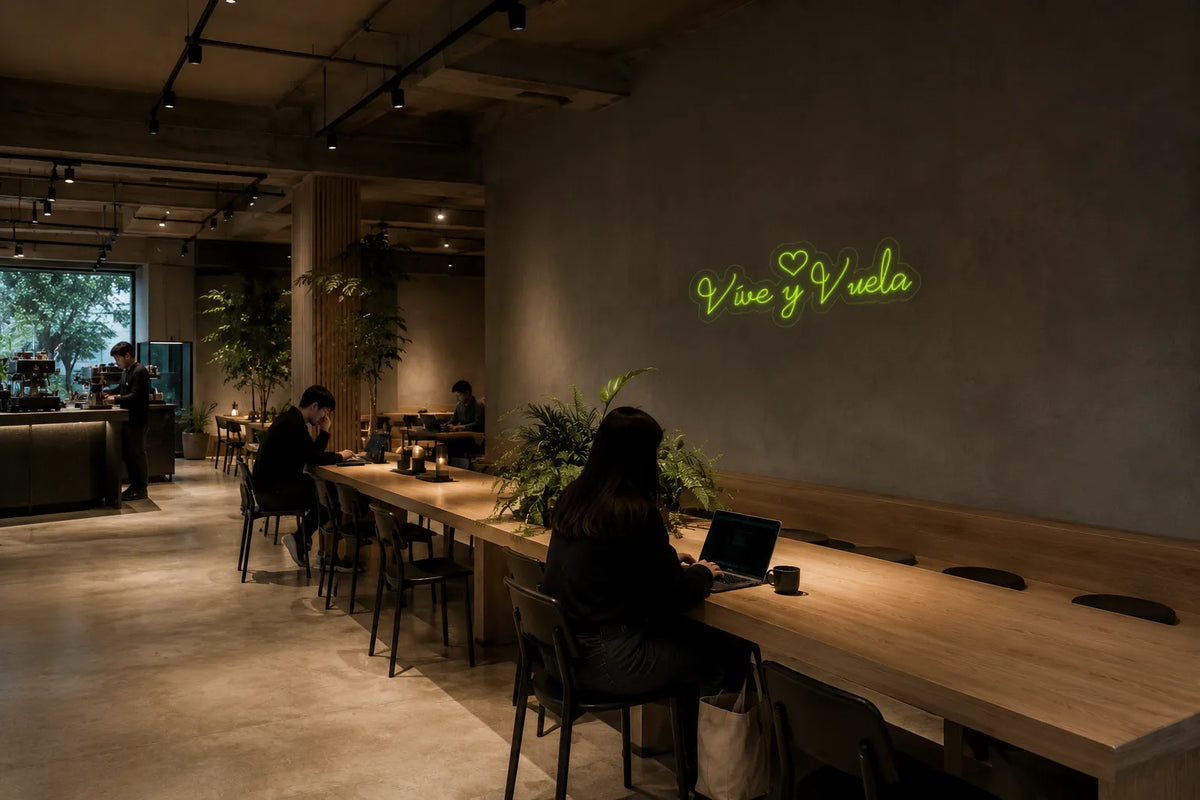Neón Vive y vuela - vive y vuela - cafe-3