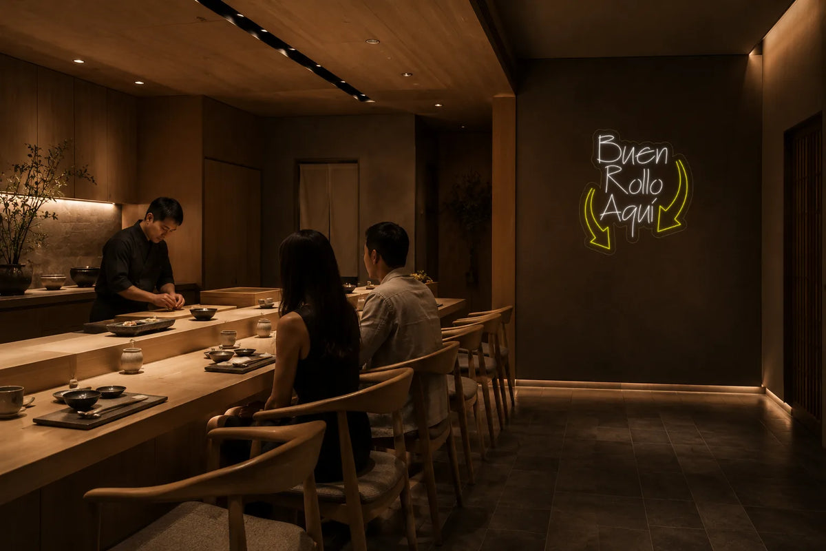 Neón Buen rollo aquí - buen rollo aqui - sushi