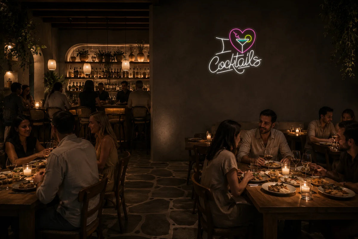 Neón Me encantan los cócteles - I love cocktails - restaurant