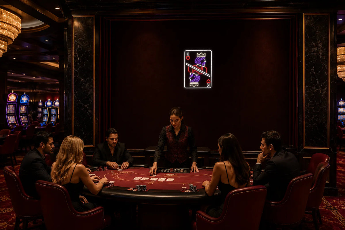 Neón K de corazones - K corazones - casino_1