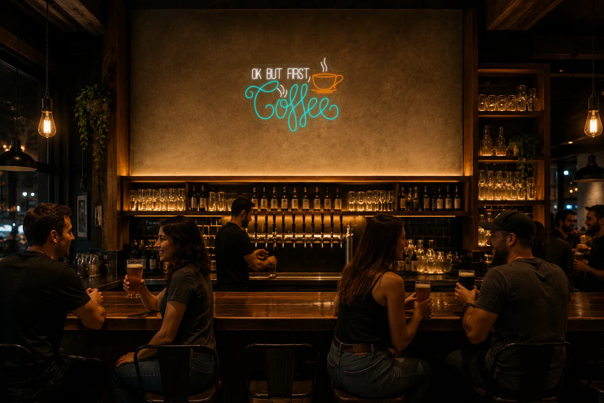 Neón Primero café - ok but first coffee - bar_1