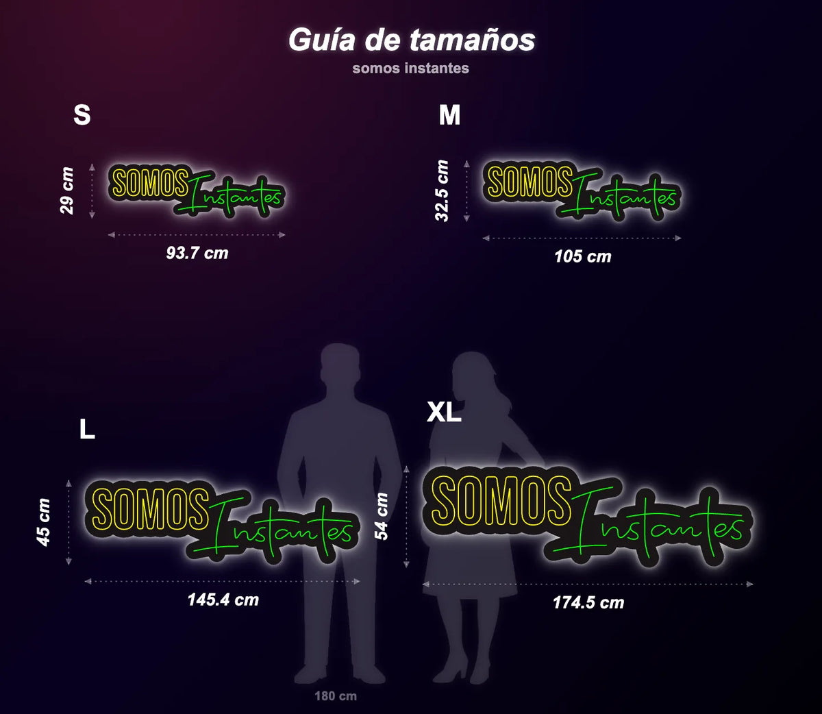 Neón Somos instantes - somos instantes - size guide