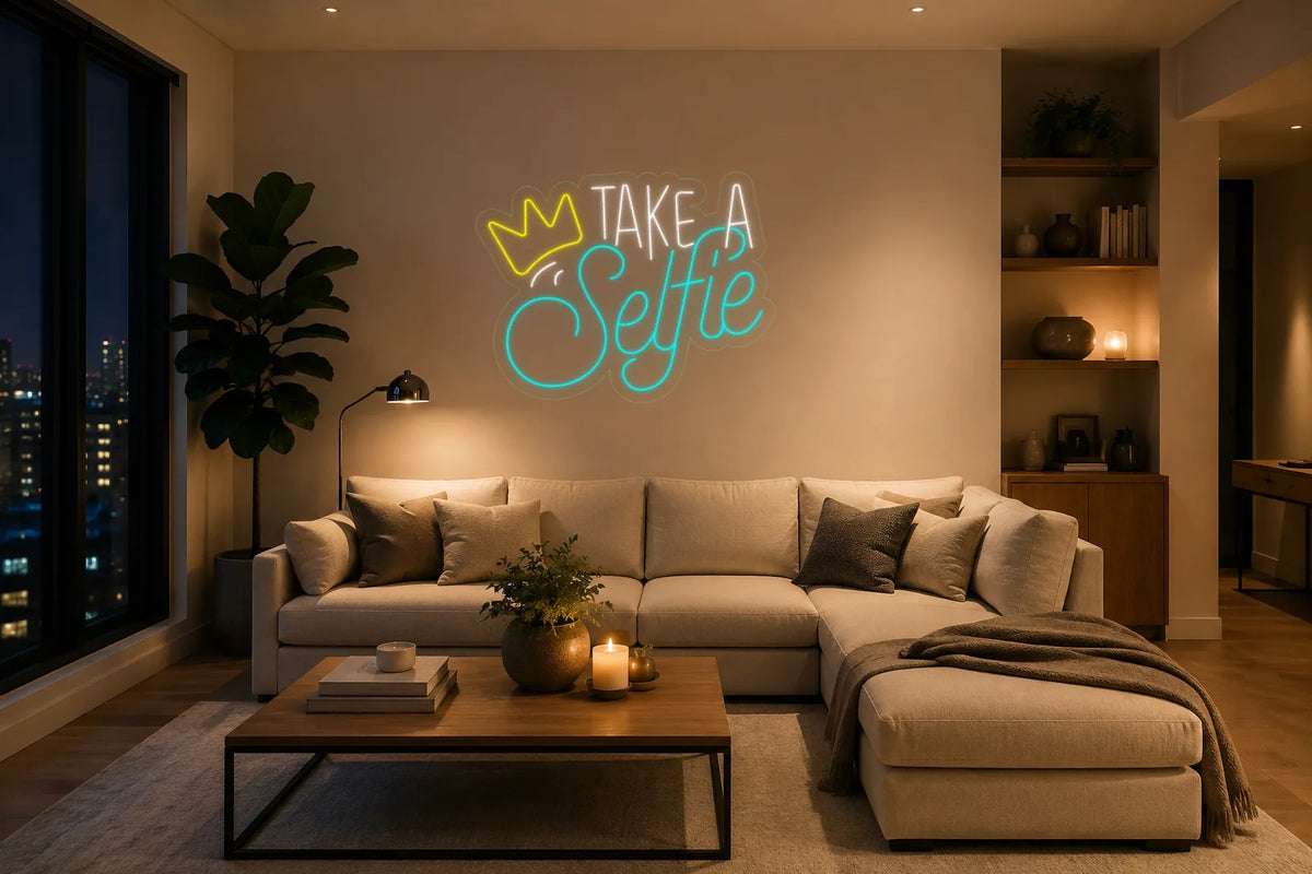 Neón Hazte un selfie - take a selfie - living_room
