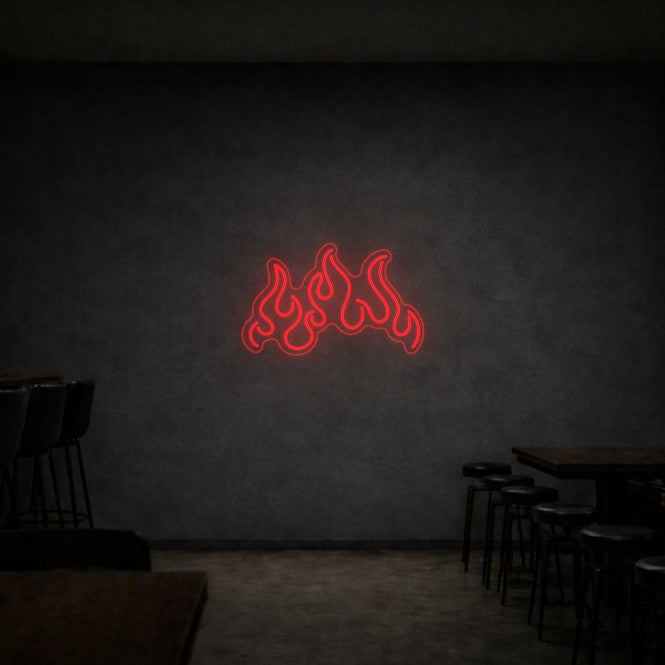 Cartel Neón Llamas