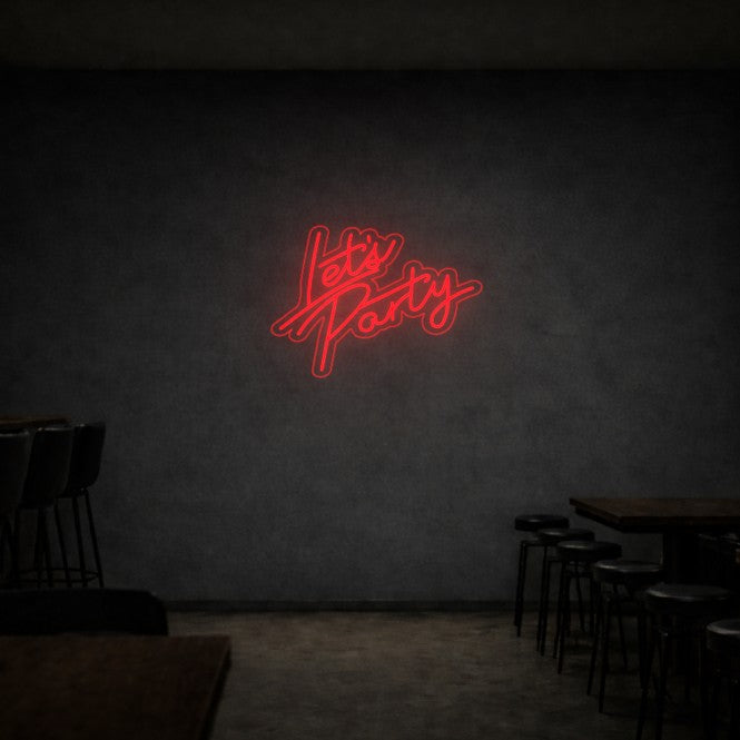 Cartel Neón Vamos de Fiesta