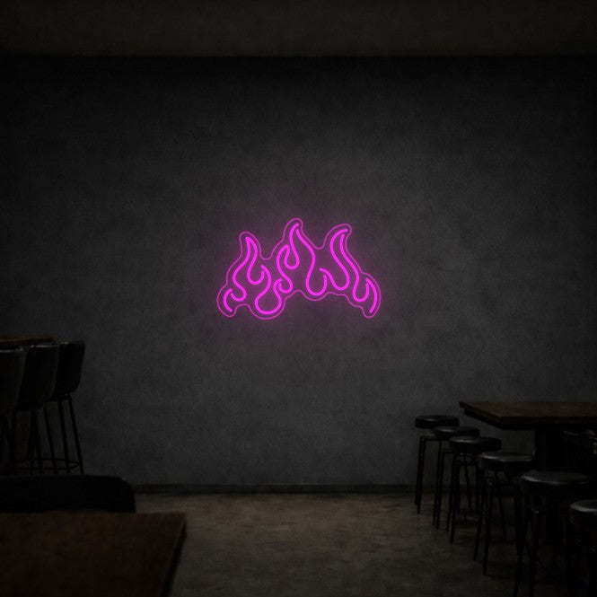 Cartel Neón Llamas