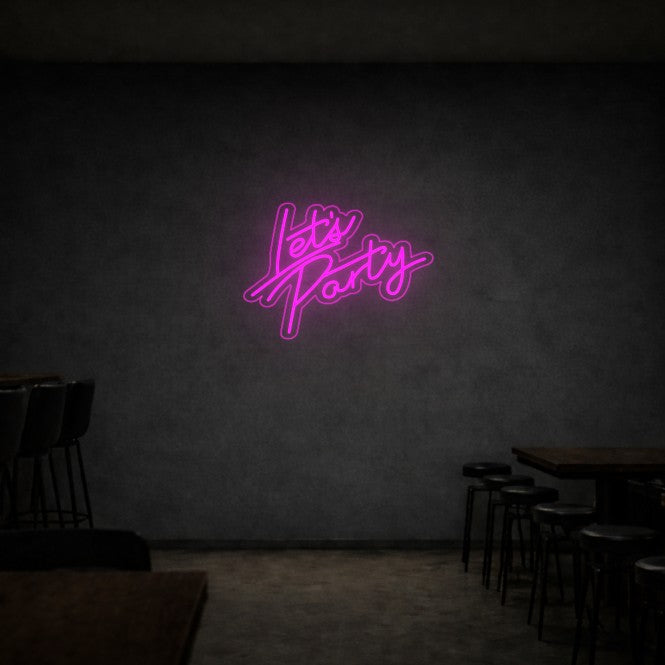 Cartel Neón Vamos de Fiesta