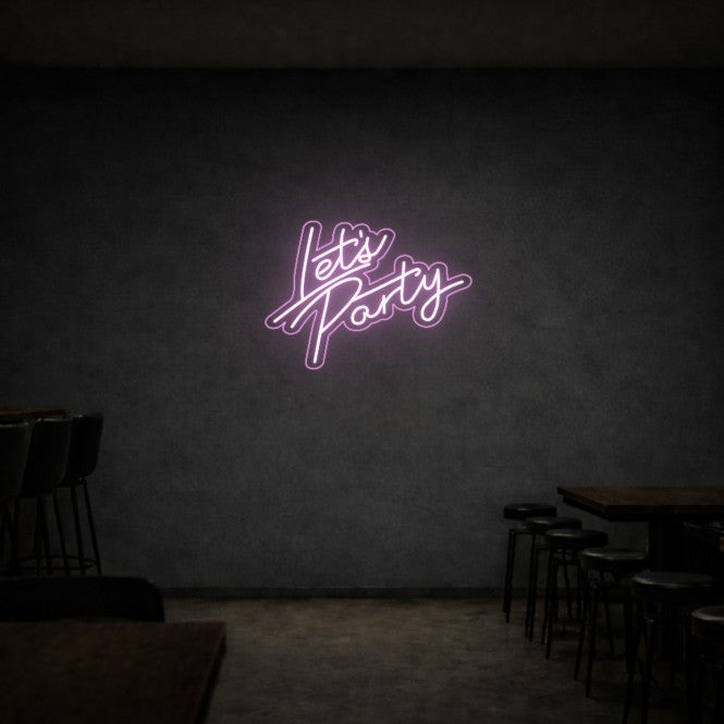 Cartel Neón Vamos de Fiesta