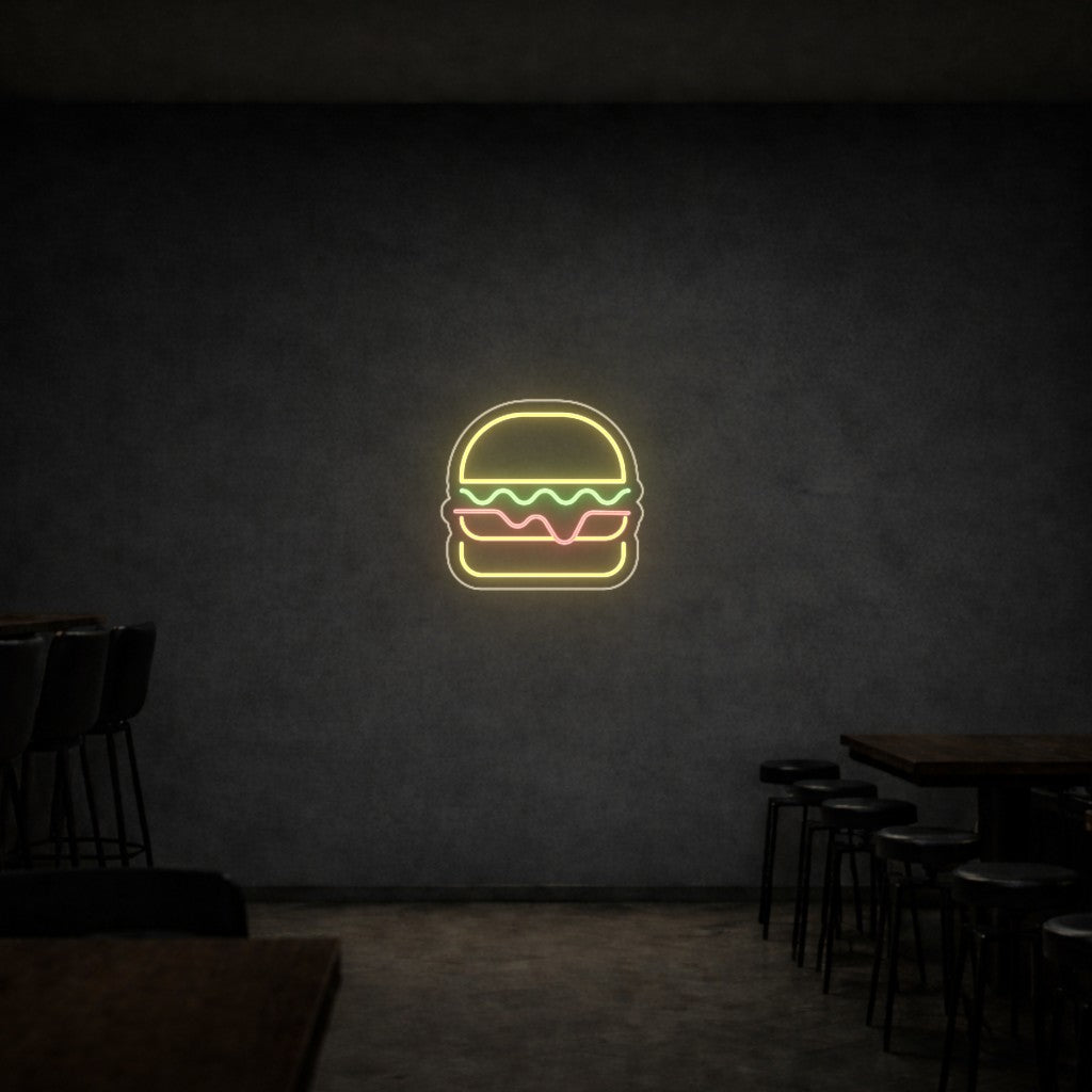 LED neon sign burger