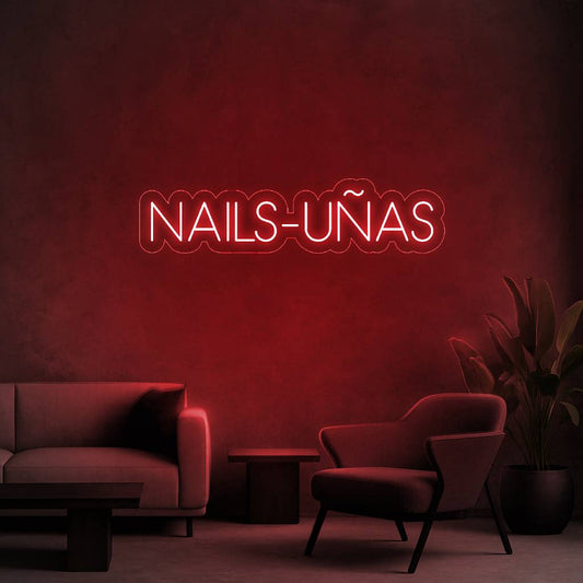 Cartel Neón NAILS-UÑAS